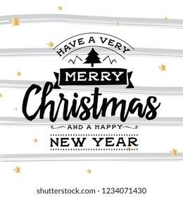 Merry Christmas. Typography. Vector logo, text design. Greeting card.