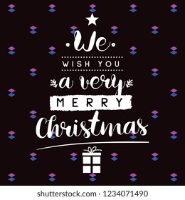 Merry Christmas. Typography. Vector logo, text design. Greeting card.