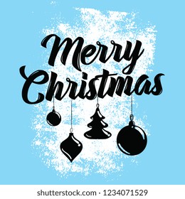 Merry Christmas. Typography. Vector logo, text design. Greeting card.