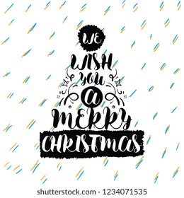 Merry Christmas. Typography. Vector logo, text design. Greeting card.