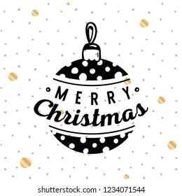Merry Christmas. Typography. Vector logo, text design. Greeting card.