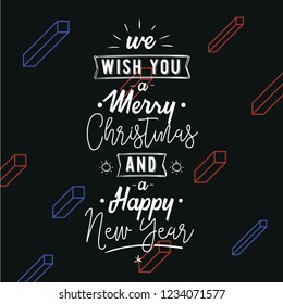 Merry Christmas. Typography. Vector logo, text design. Greeting card.