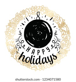 Merry Christmas. Typography. Vector logo, text design. Greeting card.