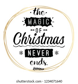 Merry Christmas. Typography. Vector logo, text design. Greeting card.