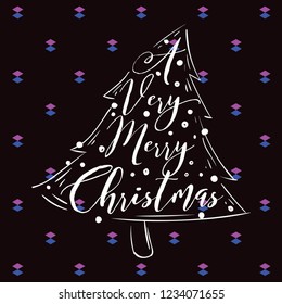 Merry Christmas. Typography. Vector logo, text design. Greeting card.