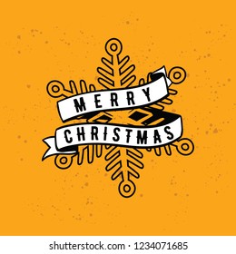 Merry Christmas. Typography. Vector logo, text design. Greeting card.