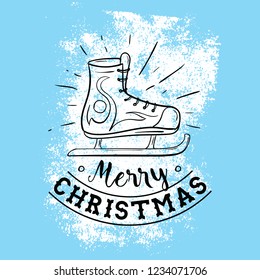 Merry Christmas. Typography. Vector logo, text design. Greeting card.