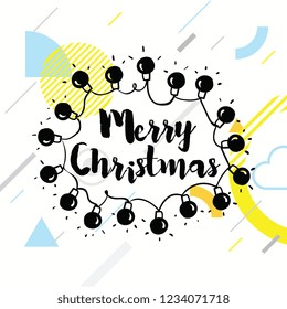Merry Christmas. Typography. Vector logo, text design. Greeting card.