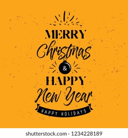 Merry Christmas. Typography. Vector logo, text design. Greeting card.