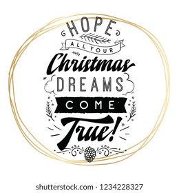 Merry Christmas. Typography. Vector logo, text design. Greeting card.