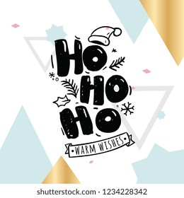 Merry Christmas. Typography. Vector logo, text design. Greeting card.