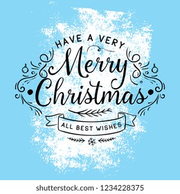 Merry Christmas. Typography. Vector logo, text design. Greeting card.