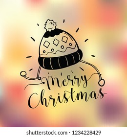 Merry Christmas. Typography. Vector logo, text design. Greeting card.