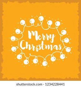 Merry Christmas. Typography. Vector logo, text design. Greeting card.