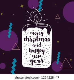 Merry Christmas. Typography. Vector logo, text design. Greeting card.