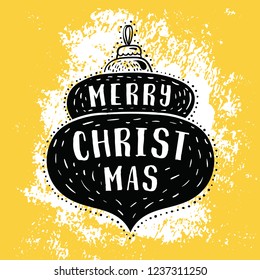Merry Christmas. Typography. Vector logo, text design. Greeting card.