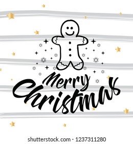 Merry Christmas. Typography. Vector logo, text design. Greeting card.