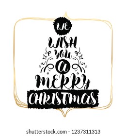 Merry Christmas. Typography. Vector logo, text design. Greeting card.