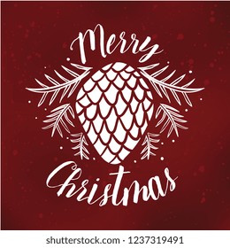 Merry Christmas. Typography. Vector logo, text design. Greeting card.