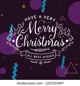 Merry Christmas. Typography. Vector logo, text design. Greeting card.