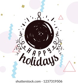 Merry Christmas. Typography. Vector logo, text design. Greeting card.