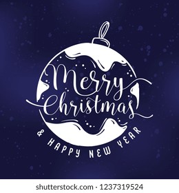 Merry Christmas. Typography. Vector logo, text design. Greeting card.