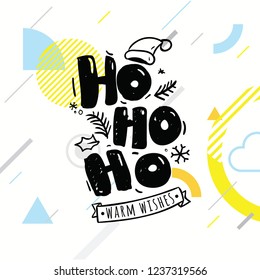 Merry Christmas. Typography. Vector logo, text design. Greeting card.