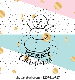 Merry Christmas. Typography. Vector logo, text design. Greeting card.