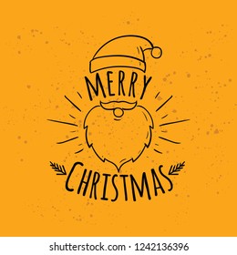 Merry Christmas. Typography. Vector logo, text design. Greeting card.