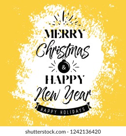 Merry Christmas. Typography. Vector logo, text design. Greeting card.