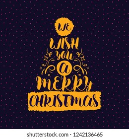 Merry Christmas. Typography. Vector logo, text design. Greeting card.