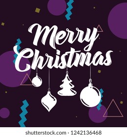 Merry Christmas. Typography. Vector logo, text design. Greeting card.
