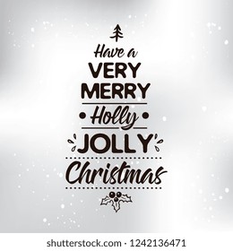 Merry Christmas. Typography. Vector logo, text design. Greeting card.