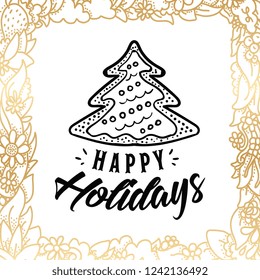 Merry Christmas. Typography. Vector logo, text design. Greeting card.