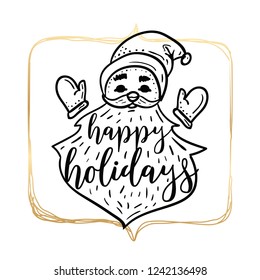 Merry Christmas. Typography. Vector logo, text design. Greeting card.