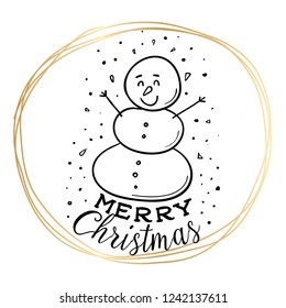Merry Christmas. Typography. Vector logo, text design. Greeting card.