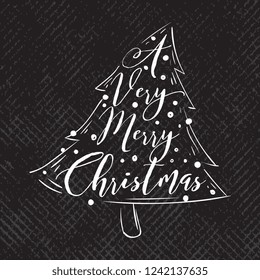 Merry Christmas. Typography. Vector logo, text design. Greeting card.