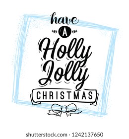 Merry Christmas. Typography. Vector logo, text design. Greeting card.