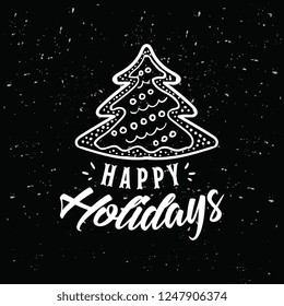 Merry Christmas. Typography. Vector logo, text design. Greeting card.