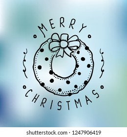Merry Christmas. Typography. Vector logo, text design. Greeting card.