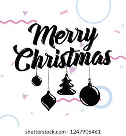 Merry Christmas. Typography. Vector logo, text design. Greeting card.