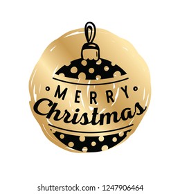 Merry Christmas. Typography. Vector logo, text design. Greeting card.