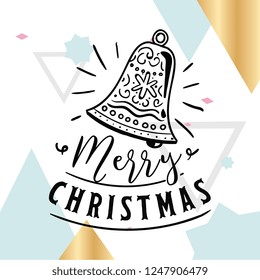 Merry Christmas. Typography. Vector logo, text design. Greeting card.