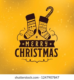 Merry Christmas. Typography. Vector logo, text design. Greeting card.