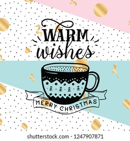 Merry Christmas. Typography. Vector logo, text design. Greeting card.