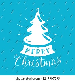 Merry Christmas. Typography. Vector logo, text design. Greeting card.