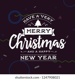 Merry Christmas. Typography. Vector logo, text design. Greeting card.