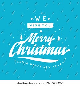 Merry Christmas. Typography. Vector logo, text design. Greeting card.