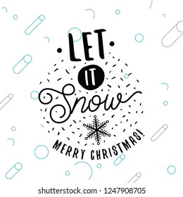 Merry Christmas. Typography. Vector logo, text design. Greeting card.