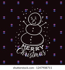 Merry Christmas. Typography. Vector logo, text design. Greeting card.